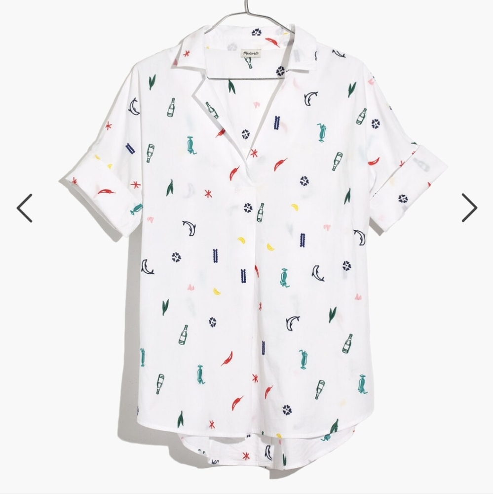 Madewell Embroidered Button-Back Shirt